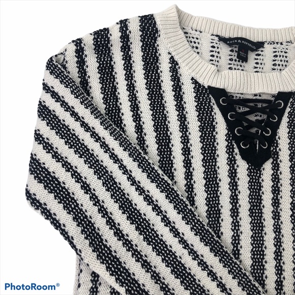 Rock and Republic Striped Knit Sweater Sz S - Picture 2 of 13